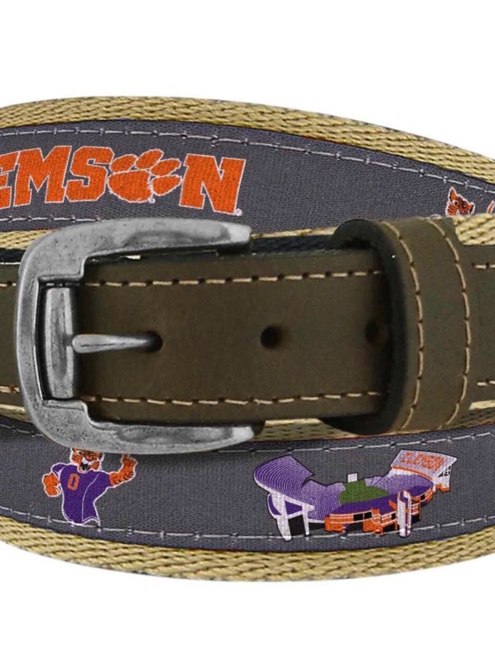 Clemson Tigers Leather belt with Team Logos